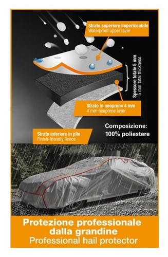 Co Ra Telo copriauto antigrandine (taglia L ) (475x162x117cm) STORM PROTECTOR - Foto 2 di 4