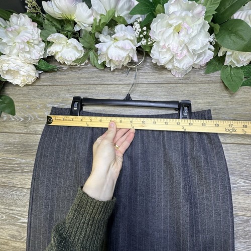 Vintage ALFRED DUNNER Skirt Size 10 Womens Gray Made In USA Wool A Line Knee - Picture 7 of 11