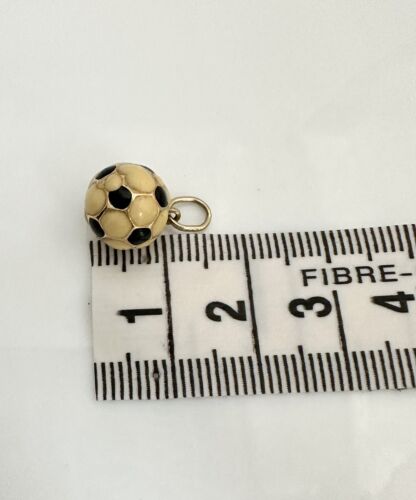 375 Italia Oro 9ct Fútbol Esmalte Pequeño Oro Fútbol Dije - Imagen 15 de 16