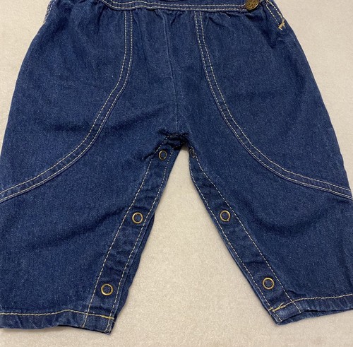 Vintage Oshkosh B'gosh Jean Denim Overall Bubble Vestbak USA 3/6 Months EUC - Picture 2 of 9