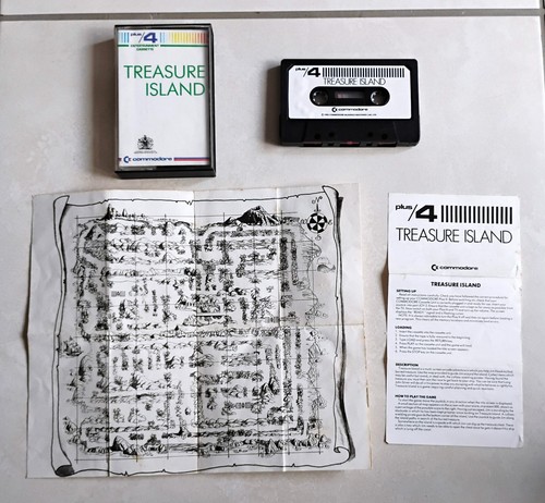 TREASURE ISLAND - Game for Plus/4 Commodore Computer (tape)
