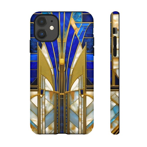 Blue Gatsby Art Deco Phone Black Case iPhone 16 15 14 Galaxy S25 S24 S23 S22 - 第 116/241 張圖片