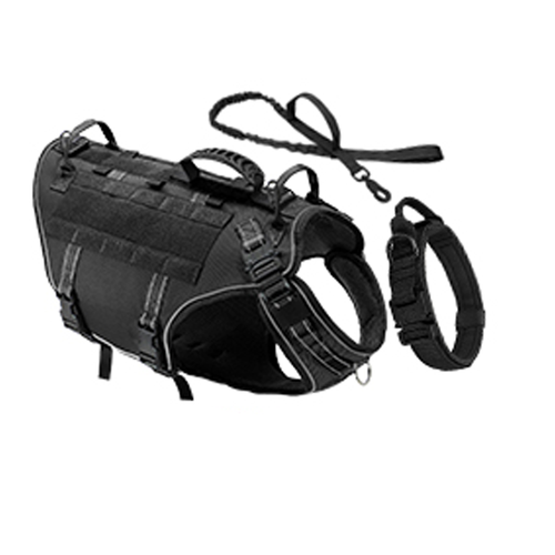 Tactical Dog Harness/Collar/Leash Pet Military Training Vest with Handle Large - Picture 10 of 29