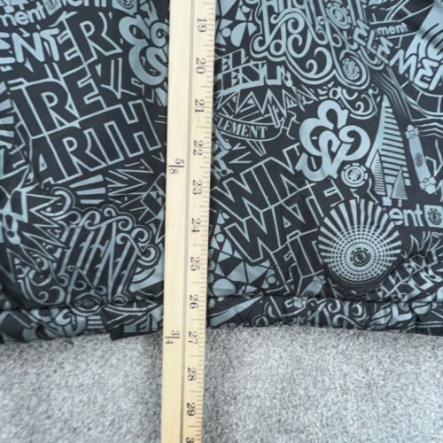 Vintage Element Puffer Jacket Men Medium Black Gray Coat Skate All Over Print - Picture 11 of 14