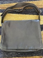 Levenger Pebbled Leather Messenger Bag Bomber Mocha Shoulder Strap/USA/New/NOS