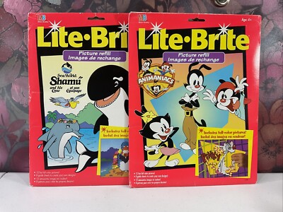 Vintage 1995 Lite Brite Picture Refill & Guide Sheets  SHAMU Animaniacs LOT