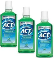 ACT Restoring Fluoride Mouthwash Mint Burst Large Bottle  33 oz - 3 PACKS LOT