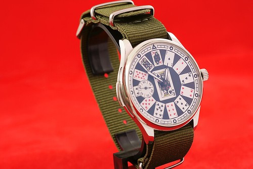 Casino FULL house playing cards Rare RUSSIAN wrist watch Stainless steel case - 第 2/5 張圖片