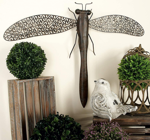 Large Metal Dragonfly Wall Art Sculpture Indoor Outdoor Garden Rustic Home Decor