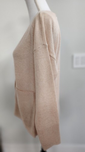 NWT 525 America Born in Bklyn Beige Cashmere Button Down Sweater Pockets SMALL - Picture 5 of 16