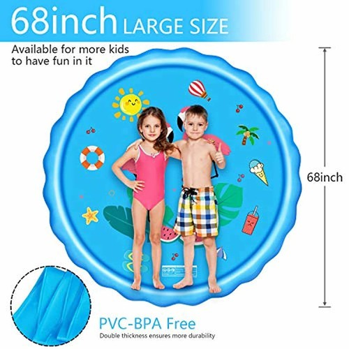 WOWGO Splash Pad for Kids - Upgraded 68" Children's Sprinkler Play Mat - Picture 7 of 7