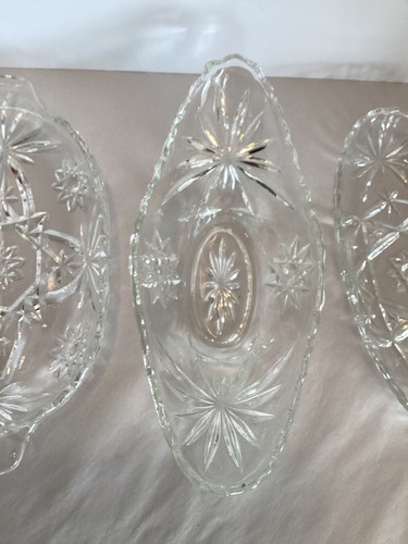 Anchor Hocking Star of David, Boat Relish Dish, Divided relish & Pickle Dish (3 - Picture 3 of 16
