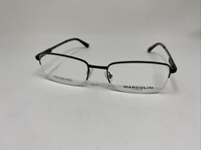 MARCOLIN EYEWEAR MA 3002 001 BLACK 54/19/145 HALF RIMLESS EYEGLASS J794