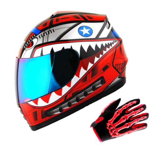 WOW Youth Motorcycle Full Face Helmet Street Bike BMX MX B15 + MX Glove Bundle - Picture 47 of 136