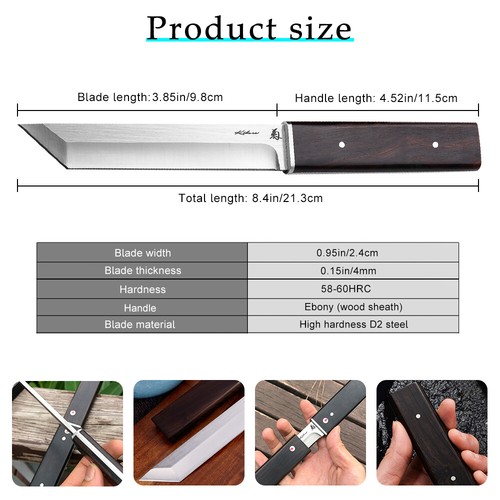 Portable Dragon SAMURAI NINJA Bushido Japanese Sword Full Tang D2 Steel Blade - Picture 9 of 12