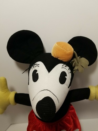 Walt Disney Retro Minnie Mouse 17" Plush  Red Skirt & Pillbox Hat with Flower - Picture 2 of 12