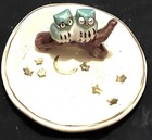 Owl Ceramic Ring Holder Blue Sky Clayworks 4.5x3” Artist Heather Goldminc