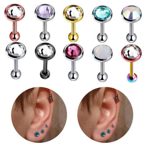 3X Ohrstecker Aus Chirurgenstahl Mit Edelsteinstab Für Tragus-Helix- ① ☇ ❃ - Bild 4 von 22