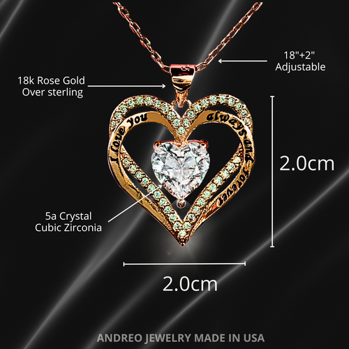 Soulmate CUSTOM Love Gift Heart Necklace Girlfriend Birthday Gifts - Picture 17 of 36