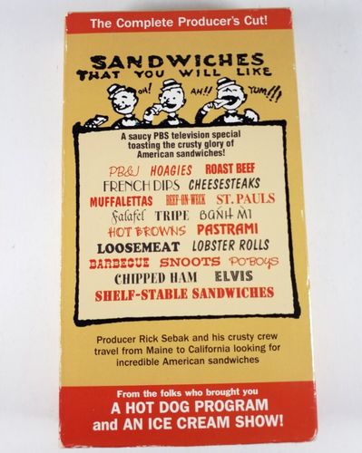 Sandwichs que vous aimerez documentaire VHS PBS WQED Pittsburgh Rick Sebak