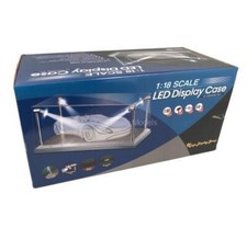 LED Lighted Display Case SILVER Base 1:18 Diecast Model Cars 35cm x 15cm x 16cm