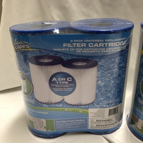 Summer Escapes 2 Packs Universal Replacement Pool Filters Cartridge A or C Type - Picture 3 of 4