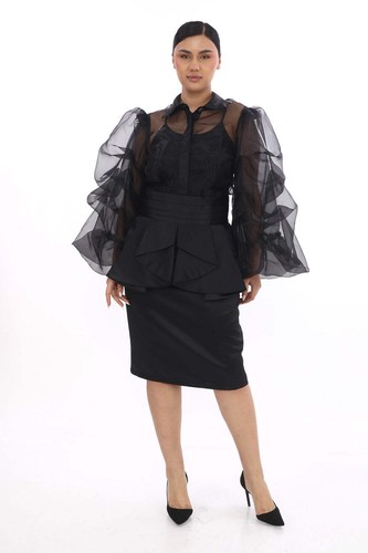 Plus Size Black Evening Dress for Women – Elegant Formal Gown - Picture 4 of 6
