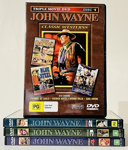 John Wayne Classic Westerns DVD Disc 1, 2, 3, 4 Region All Like New - Picture 1 of 3