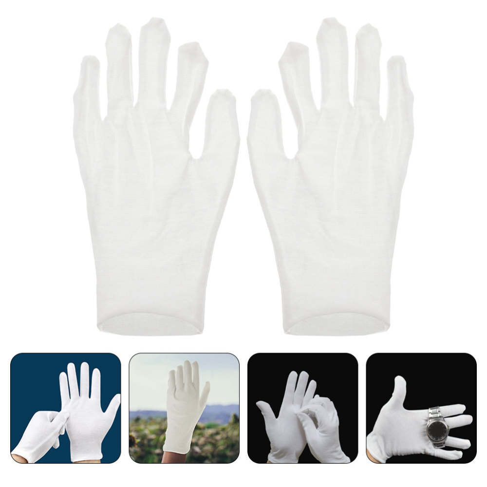 12 Pairs Moisturizing Overnight Gloves Working Cotton Gloves for Dry Hands