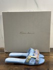 Santoni Sandalo Donna In Pelle Cielo    Super Soft Luxury Woman Shoe 38