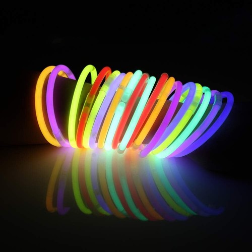 JOYIN 144 Pcs Glow Sticks Bulk 8" Bracelets Necklaces, Glow in the Dark Neon,New - Picture 5 of 8