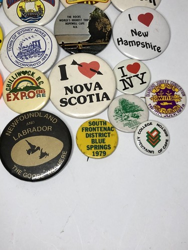 Lot of 28 Vintage Provincial & State Pin Back Buttons - PEI, Newfoundland  - Imagen 5 de 6