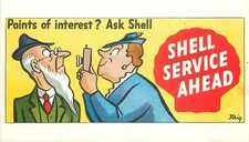 Postcard 1940s Shell Gas Station service advertising 23-7043