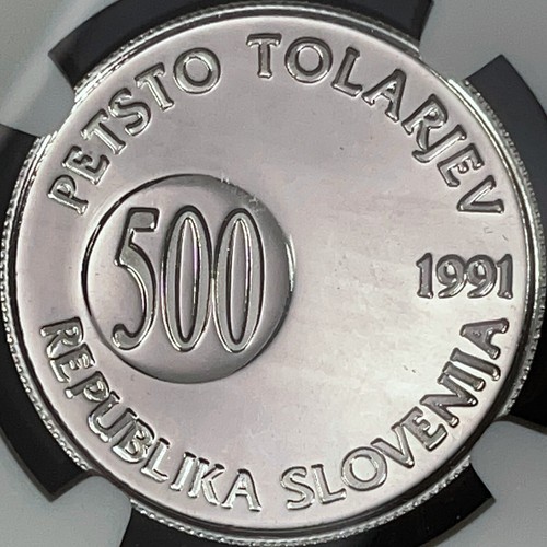 SLOVENIA. 1991, 500 Tolarjev, Silver - NGC PF68 - Top Pop 🥇 Independence - Picture 6 of 7
