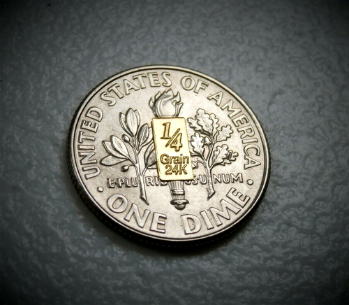 LOTE DE 10 X 1/4 GRANO .999 BARRAS DE ORO FINO 24K ""ÉXITO AMERICANO"" - EN TARJETA DE AUTENTICIDAD - Imagen 4 de 5