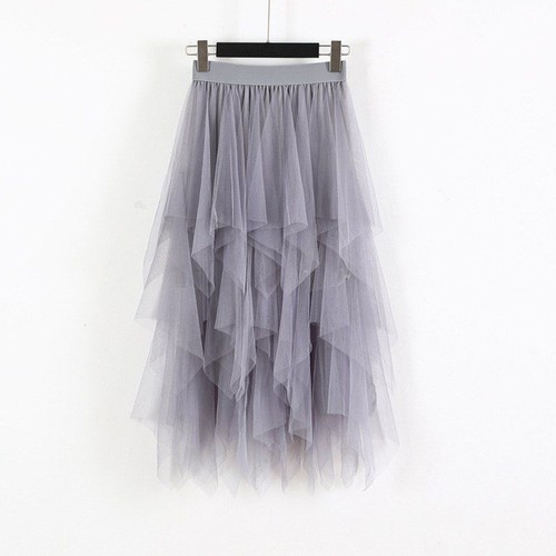 Women Layers High Waist Mesh Tutu Maxi Skirts Sheer Net Tulle Long Dress Skirt - Picture 16 of 16