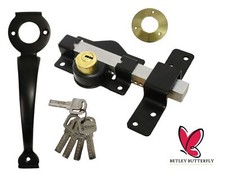 Gate Lock Garage SECURITY SHED Double Long Throw Bolt 70 50 MM 5 Key AND HANDLE
