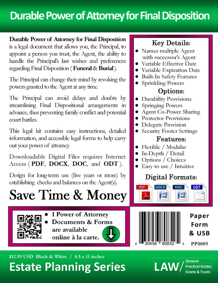 Poder notarial duradero para disposición final - Formulario y USB (kit legal) Foto 3 de 4