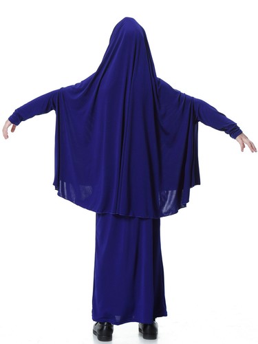 2pcs Kids Girls Overhead Khimar Abaya Blouse Long Skirt Sets Islamic Kaftan Arab - Picture 39 of 44