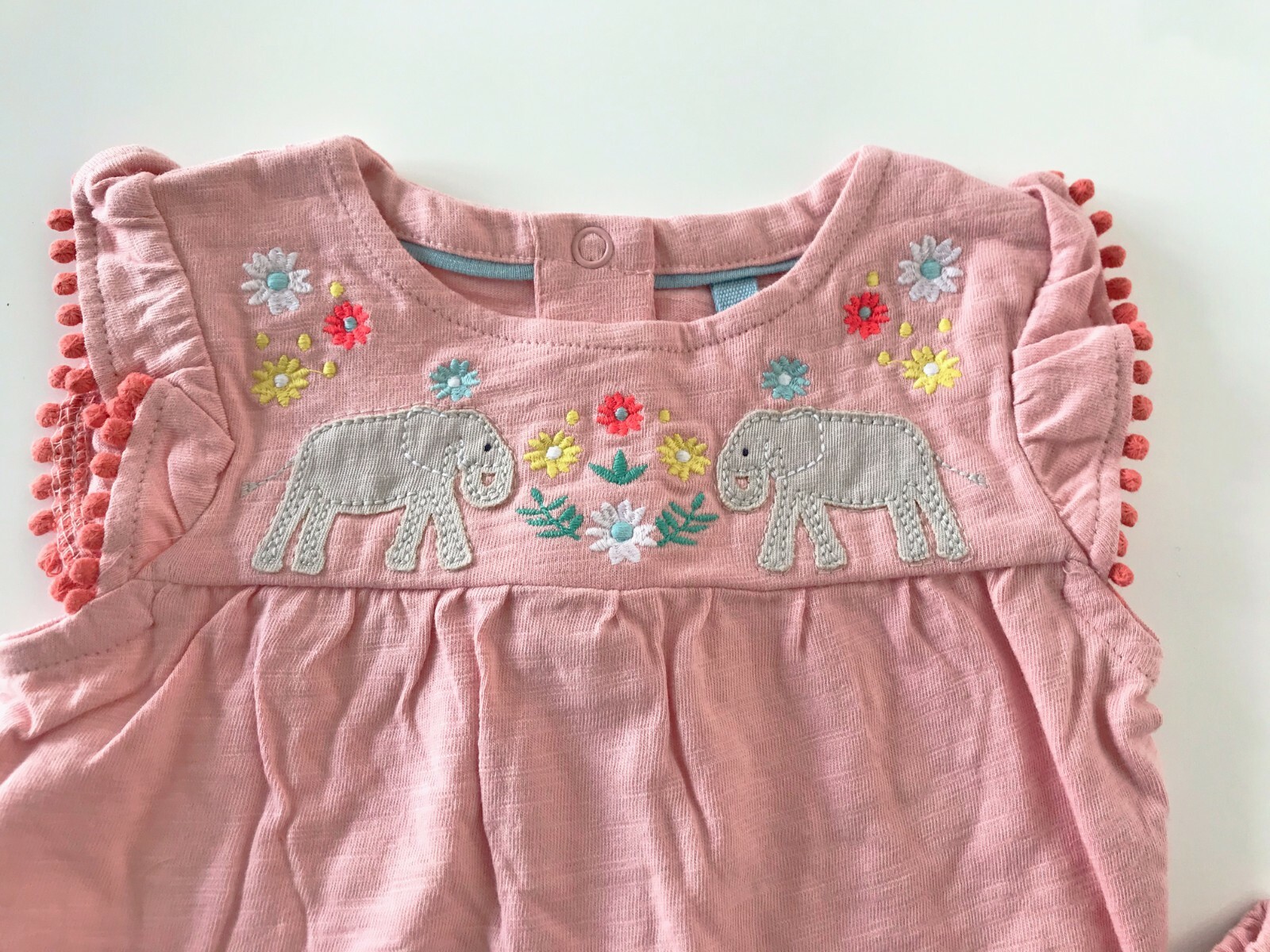 New 2 Pcs BABY MINI BODEN Size 0 - 3 MONTHS Elephant Jersey Dress Knickers Set - Picture 3 of 7