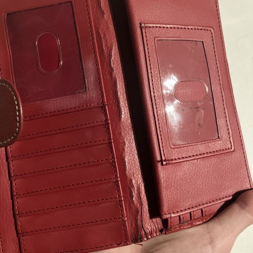 Vintage Red Leather Guang Tong Kisslock Wallet Checkbook, Billfold, Credit Cards - Picture 8 of 10