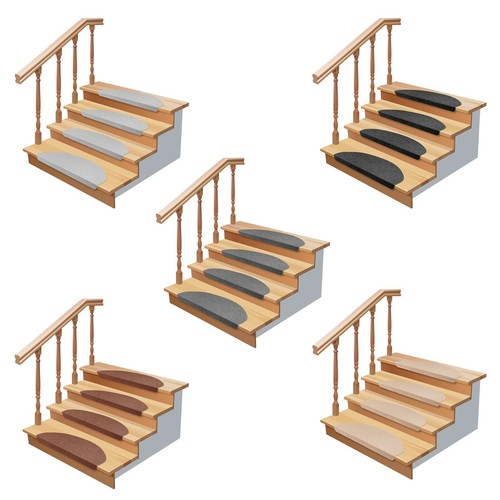 JUEGO de 12 alfombras escalonadas protección de escaleras estera escalonada alfombra de escalera - Imagen 4 de 13