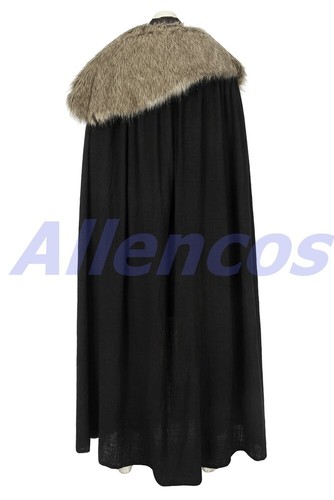 Game of Thrones Season 8 Jon Snow Costume Cosplay Suit Cloak Outfit - Picture 5 of 12
