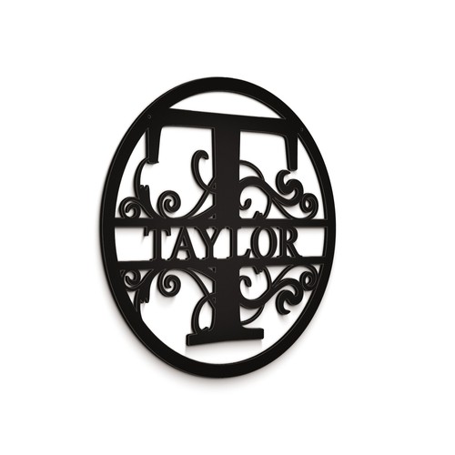 Personalized Circle Monogrammed Family Name Sign Aluminum Metal Art Wall Decor - Picture 274 of 343