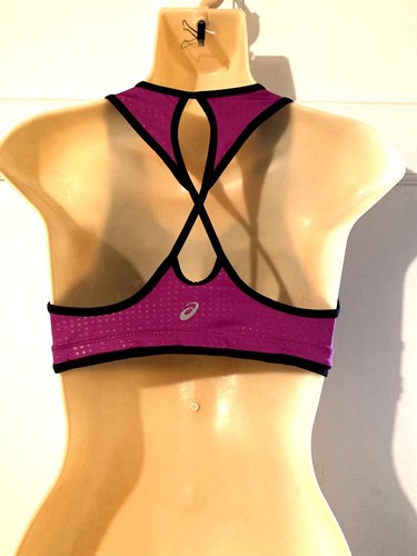 ASICS Women's Vibrant Purple & Black Sports Bra ~ S - Picture 2 of 2