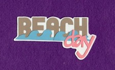 BEACH DAY ocean Hawaii title die cuts scrapbook cards