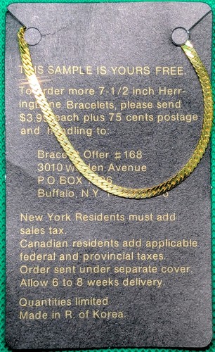 Avon Herringbone 7.5" Gold Tone Chain Bracelet VTG Classic Dress Casual O5 - Picture 2 of 5