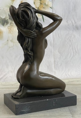 Figura erótica desnuda mujer dama escultura de bronce desnuda art deco erótica - Imagen 5 de 10