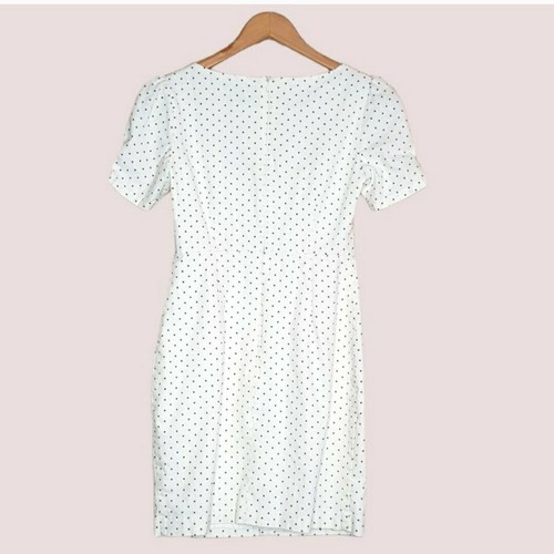 BARDOT Womens Size 8 White Cream Polka Dot Dress, RRP $99, Linen & Cotton Pencil - Picture 2 of 10