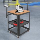Height Adjustable 550 Lbs Load Capacity Tool Stand W/wheels & Extension Rollers